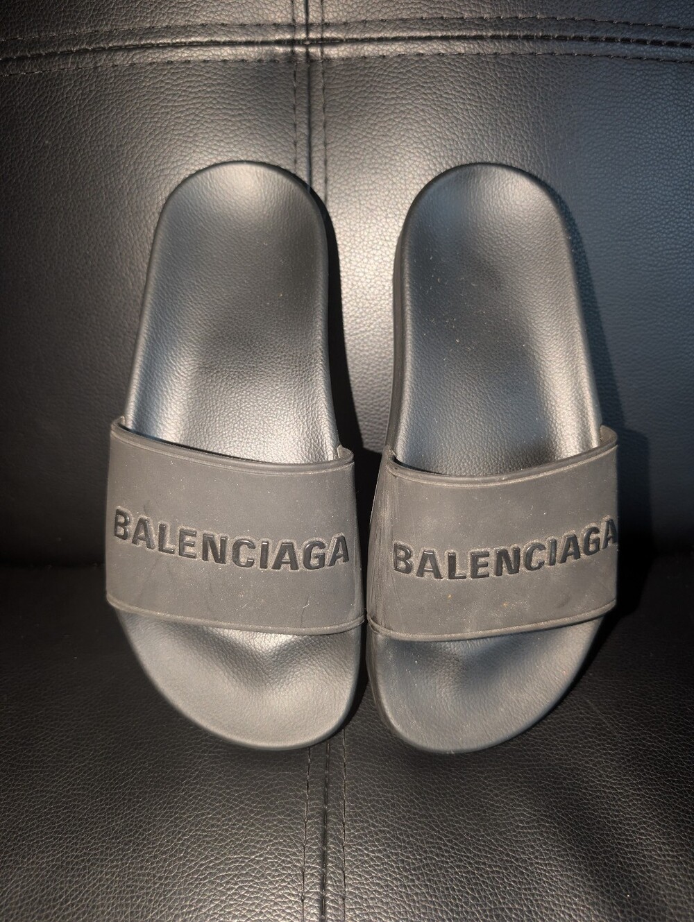 Balenciaga Women's Black Logo Sandals